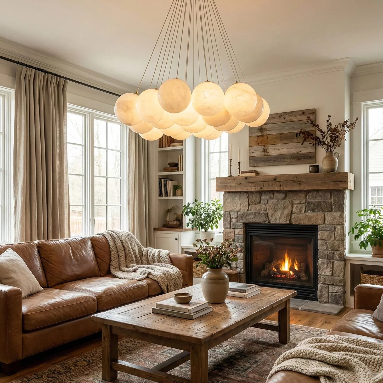 Alabaster Balls Chandelier