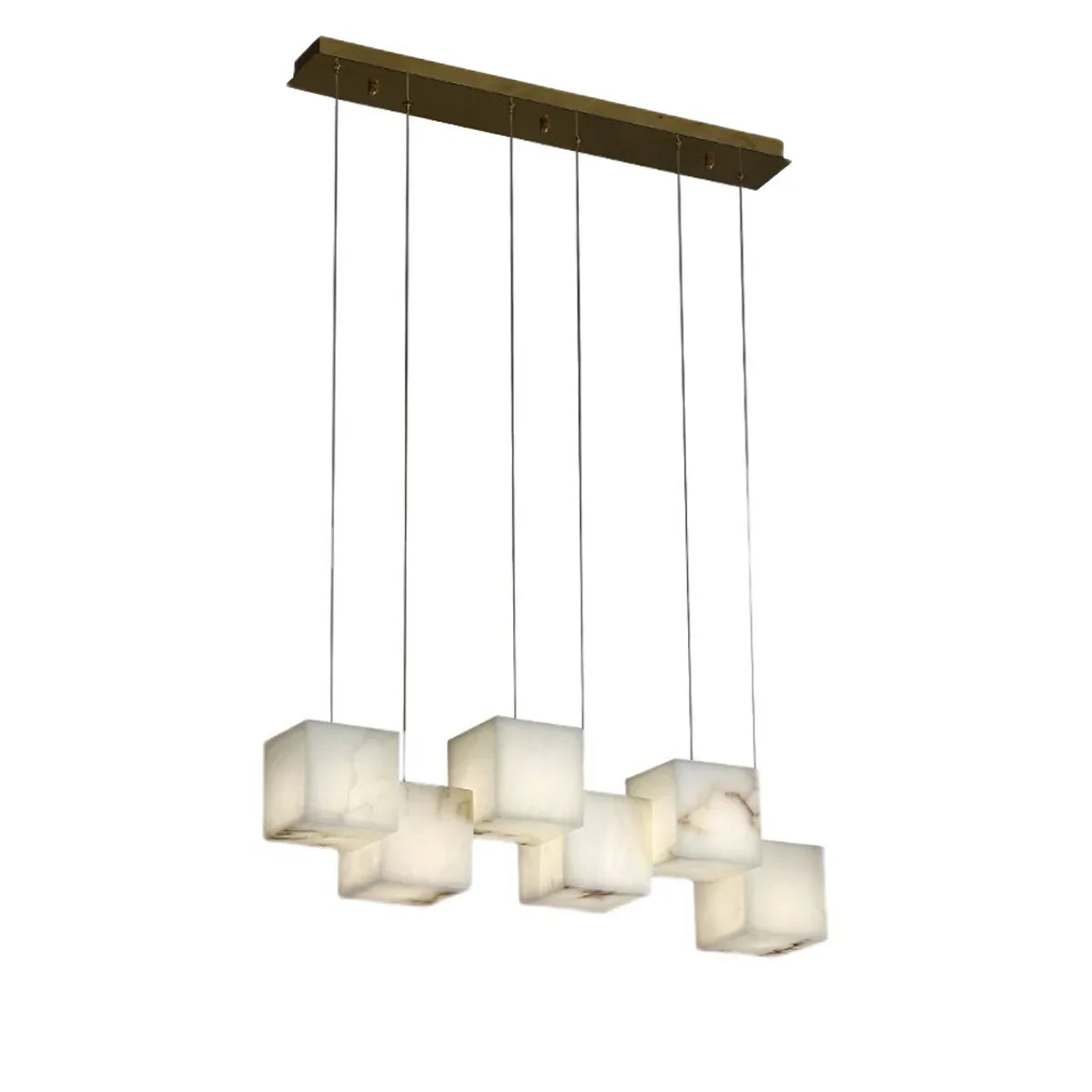 Alabaster Cubic Multi Head Chandelier