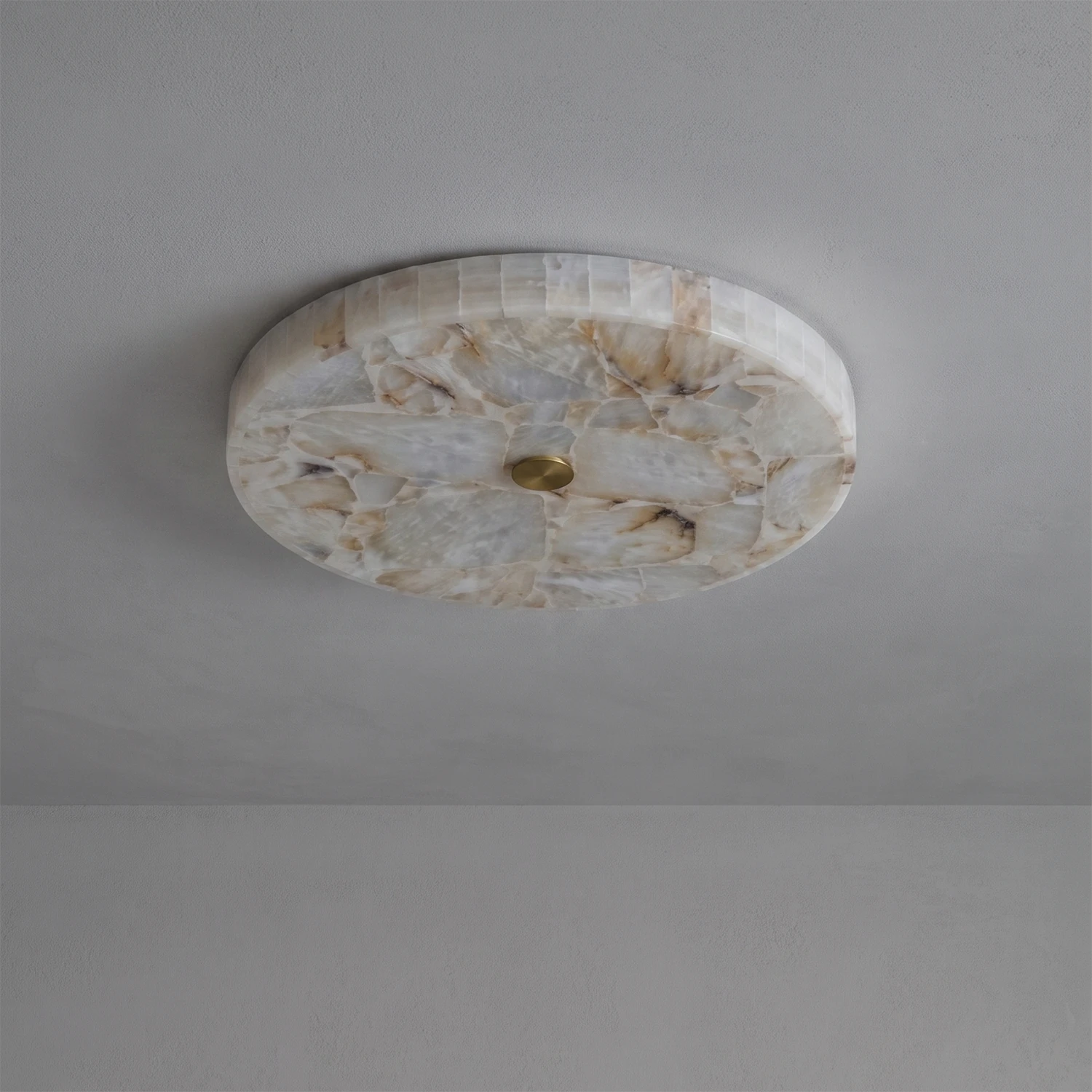 Alabaster Disk Ceiling Light - Minimalist Ceiling View (Off)