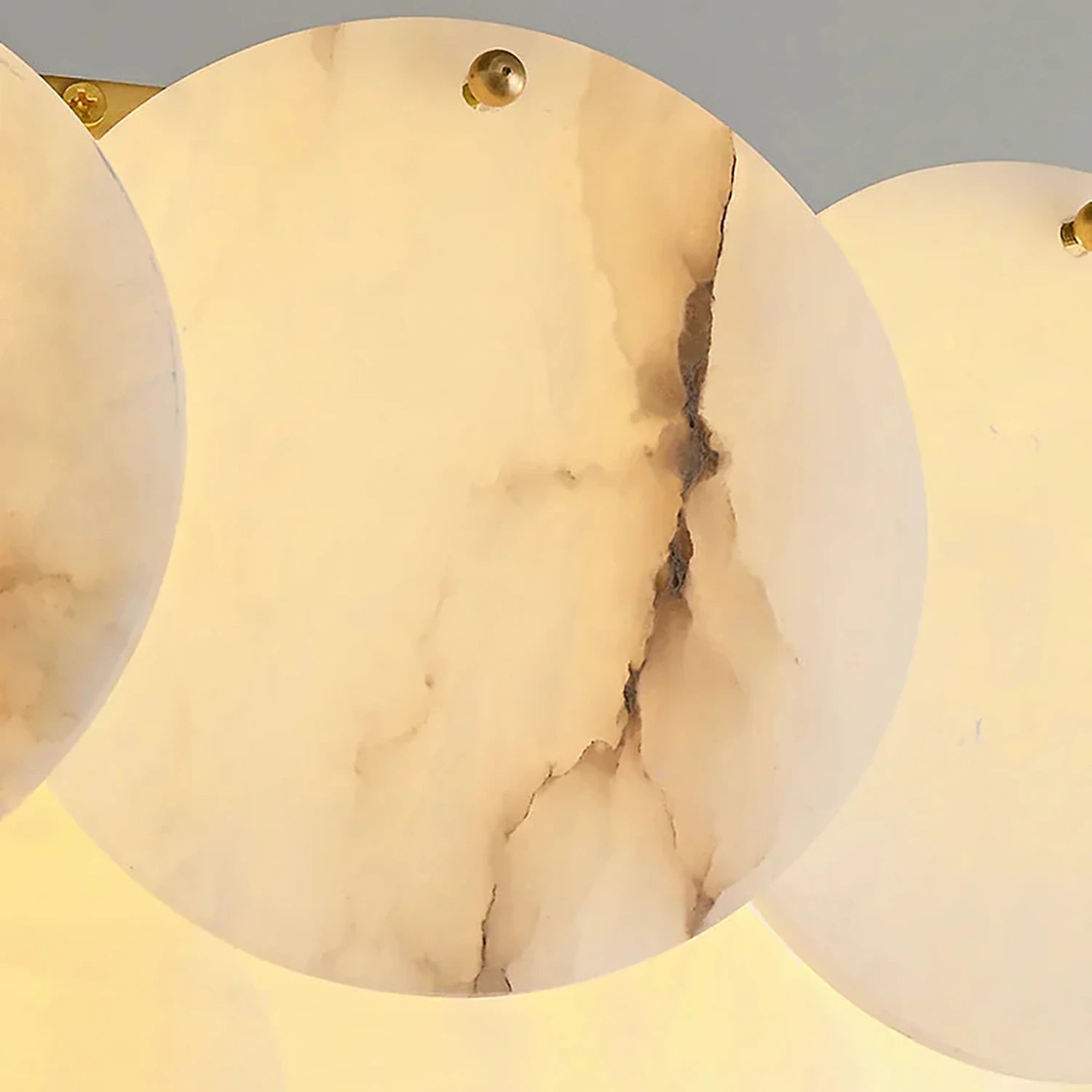 Alabaster Double Layer Round Wall Lamp - Translucent Stone Glow | HoaiLamp