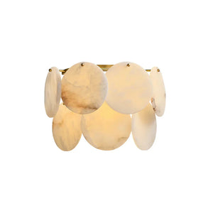 Alabaster Double Layer Round Wall Lamp - Geometric Petal Silhouette | HoaiLamp