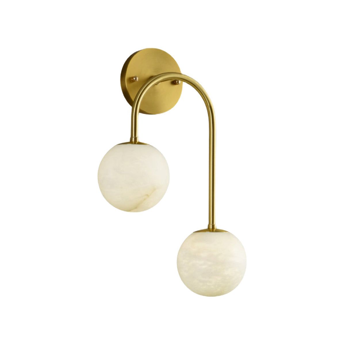 Alabaster Double Spherical U Shape Wall Lamp