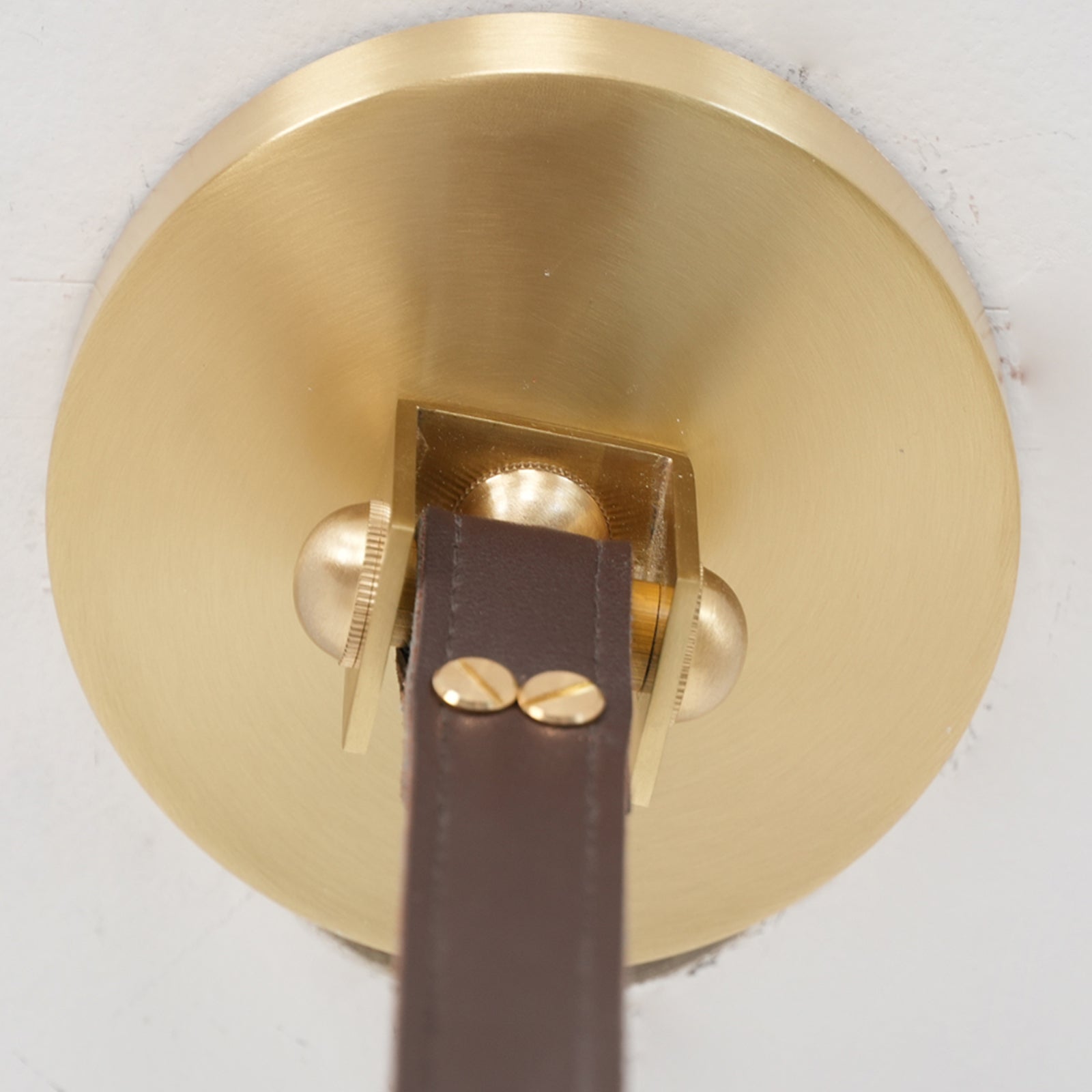 Alabaster Loop Leather Pendant - Brushed Brass Canopy | HoaiLamp