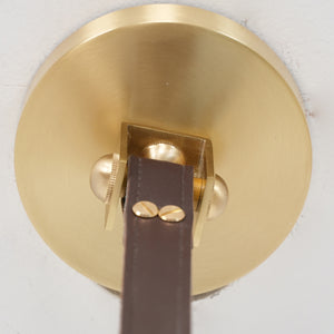 Alabaster Loop Leather Pendant - Brushed Brass Canopy | HoaiLamp