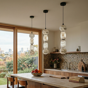 Alabaster Pendulous Pearl Pendant - Contemporary Island Trio | HoaiLamp