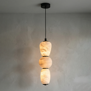 Alabaster Pendulous Pearl Pendant - Minimalist Stucco Focus | HoaiLamp