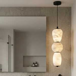 Alabaster Pendulous Pearl Pendant - Modern Bathroom Serenity | HoaiLamp
