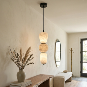 Alabaster Pendulous Pearl Pendant - Warm Entryway Greeting | HoaiLamp