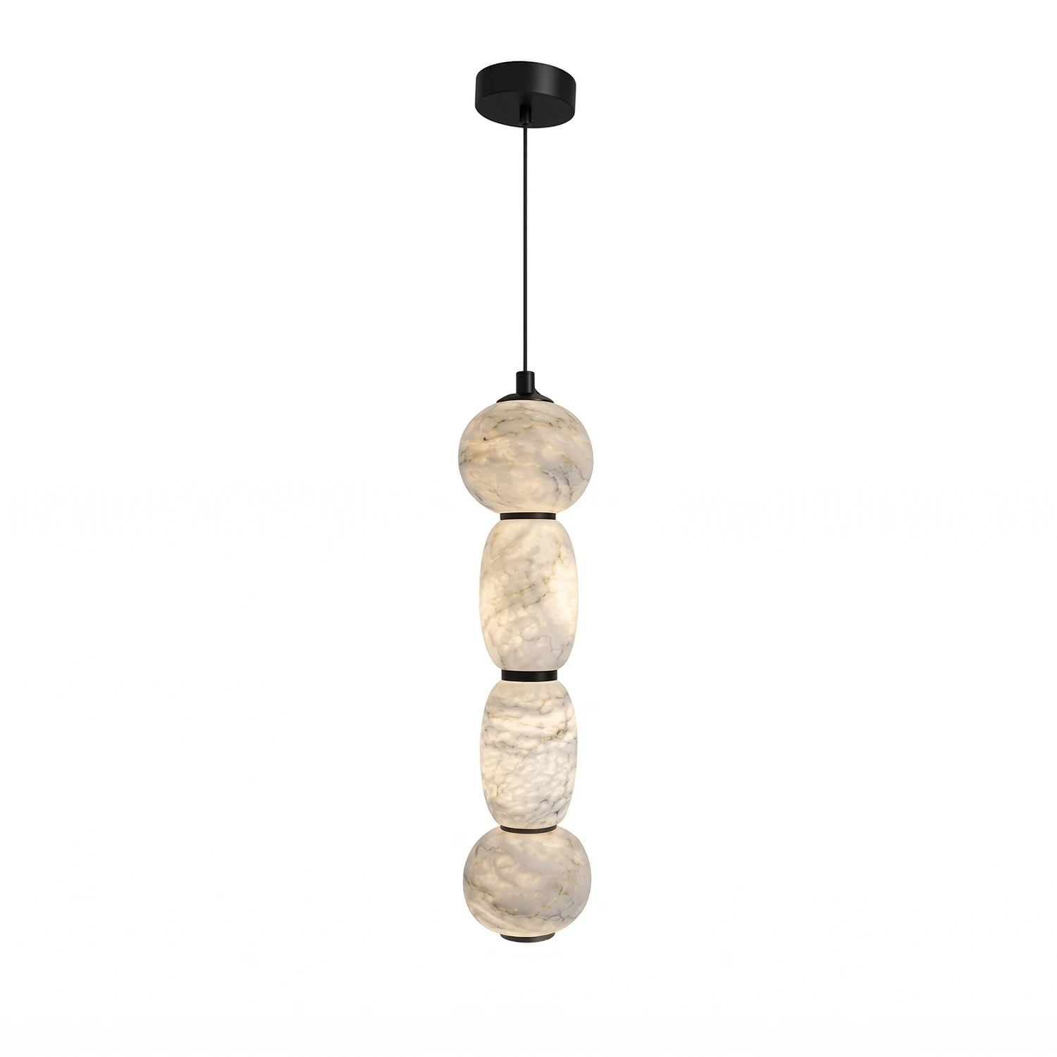 Alabaster Pendulous Pearl Pendant - 4-Tier Elegant Extension | HoaiLamp