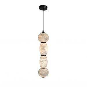 Alabaster Pendulous Pearl Pendant - 4-Tier Elegant Extension | HoaiLamp