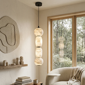 Alabaster Pendulous Pearl Pendant - Bright Sunroom Nook | HoaiLamp