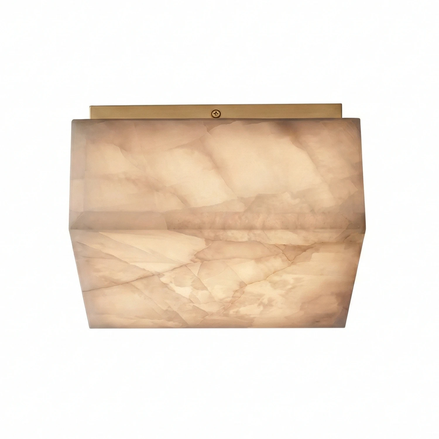 Alabaster Riviera Square Ceiling Lamp - Timeless Antique Brass Profile | HoaiLamp