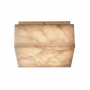 Alabaster Riviera Square Ceiling Lamp - Timeless Antique Brass Profile | HoaiLamp