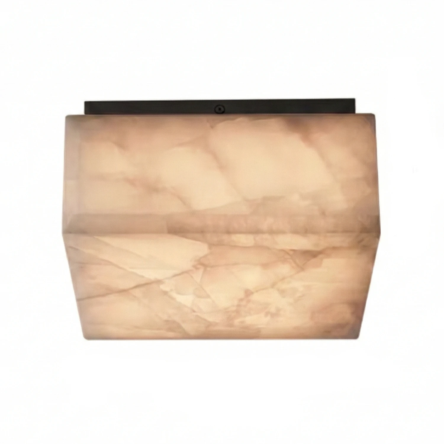 Alabaster Riviera Square Ceiling Lamp - Vintage Dark Bronze Hardware | HoaiLamp