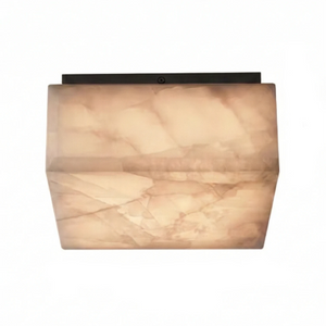 Alabaster Riviera Square Ceiling Lamp - Vintage Dark Bronze Hardware | HoaiLamp