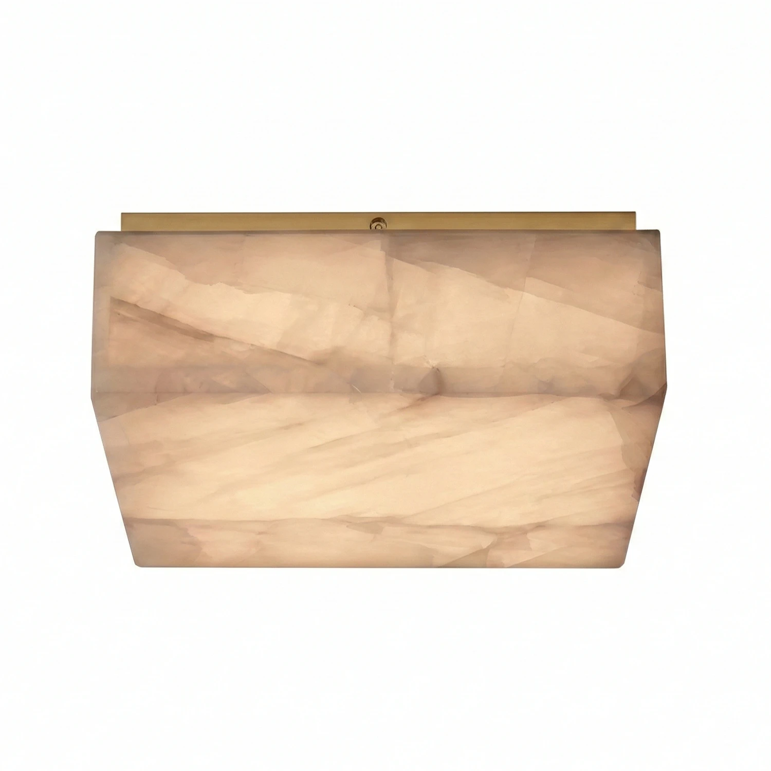 Alabaster Riviera Square Ceiling Lamp - Luxury Champagne Gold Detail | HoaiLamp