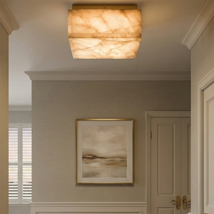 Alabaster Riviera Square Ceiling Lamp - Sophisticated Hallway Focal Point | HoaiLamp