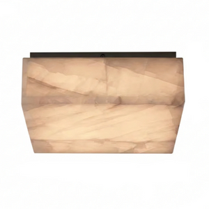 Alabaster Riviera Square Ceiling Lamp - Industrial Matte Black Frame | HoaiLamp