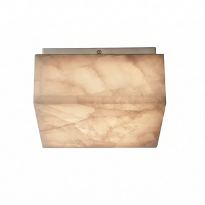 Alabaster Riviera Square Ceiling Lamp - Sleek Brushed Nickel Finish | HoaiLamp