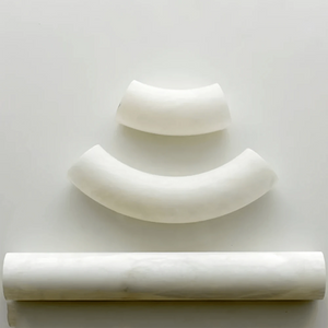 Alabaster Round Leather Chandelier - Geometric Component Array | HoaiLamp