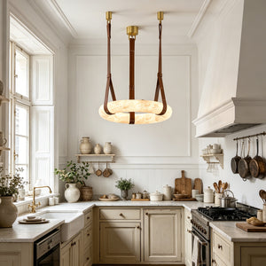 Alabaster Round Pendant - Refined Country Kitchen | HoaiLamp