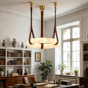 Alabaster Round Pendant - Intellectual Study Focus | HoaiLamp