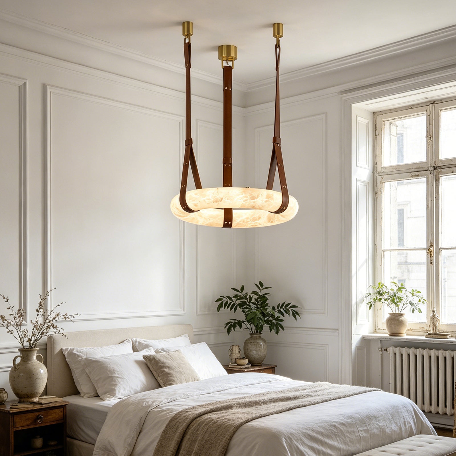 Alabaster Round Pendant - Luxury Guest Suite Focus | HoaiLamp