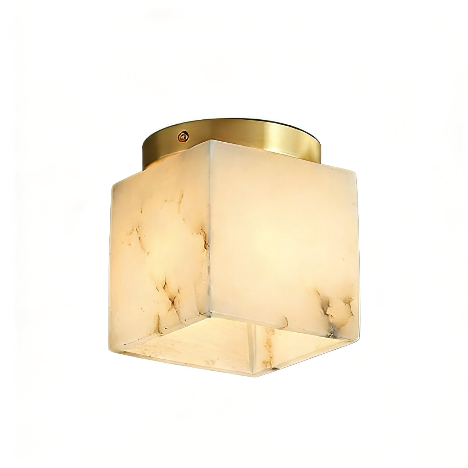 Alabaster Square Ceiling Light - Studio Isolated Product Shot Amber Lighting SKU | HoaiLamp