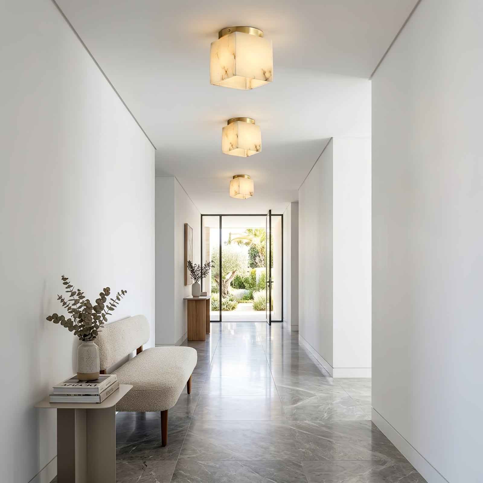 Alabaster Square Ceiling Light