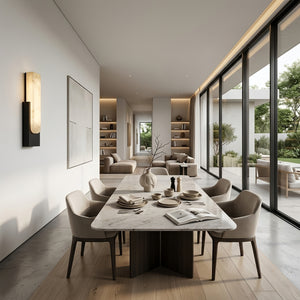 Alberta Brass Marble Wall Light - Luxury Dining Room Decor | HoaiLamp