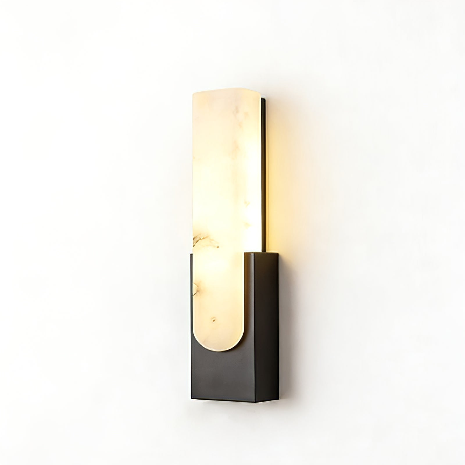 Alberta Brass Marble Wall Light - Matte Black & Gold Edition | HoaiLamp