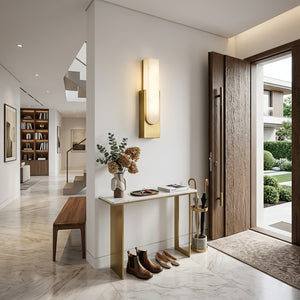 Alberta Brass Marble Wall Light - Welcoming Entryway Foyer | HoaiLamp