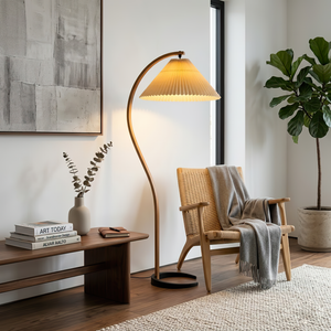 Arc Bentwood Floor Lamp - Nordic Wooden Lounge Cozy Corner | HoaiLamp