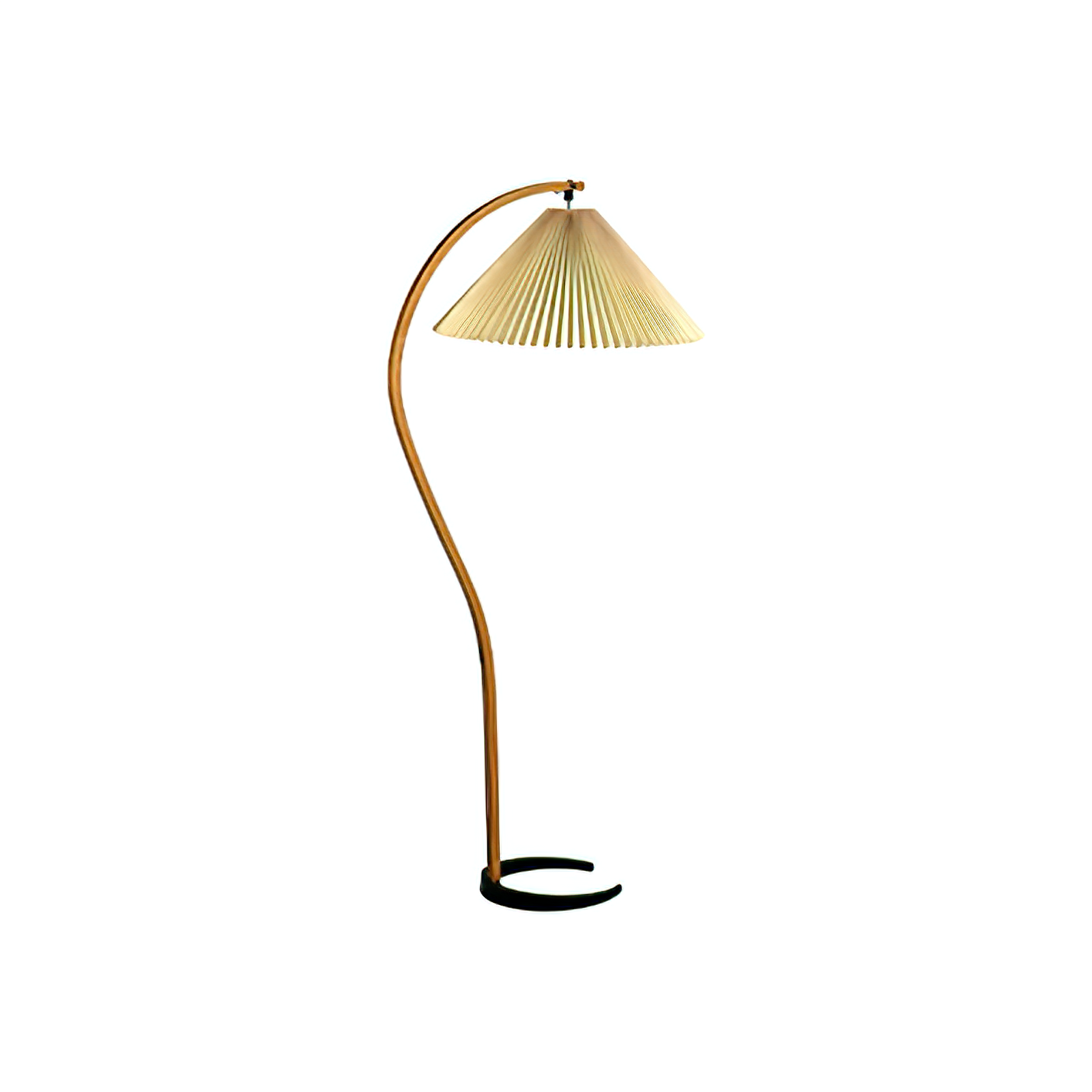 Arc Bentwood Floor Lamp - Studio Isolated Pure White Background Product | HoaiLamp