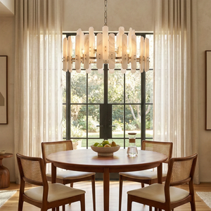 Artisanal Alabaster Large Chandelier - Contemporary Circular Dining Area | HoaiLamp