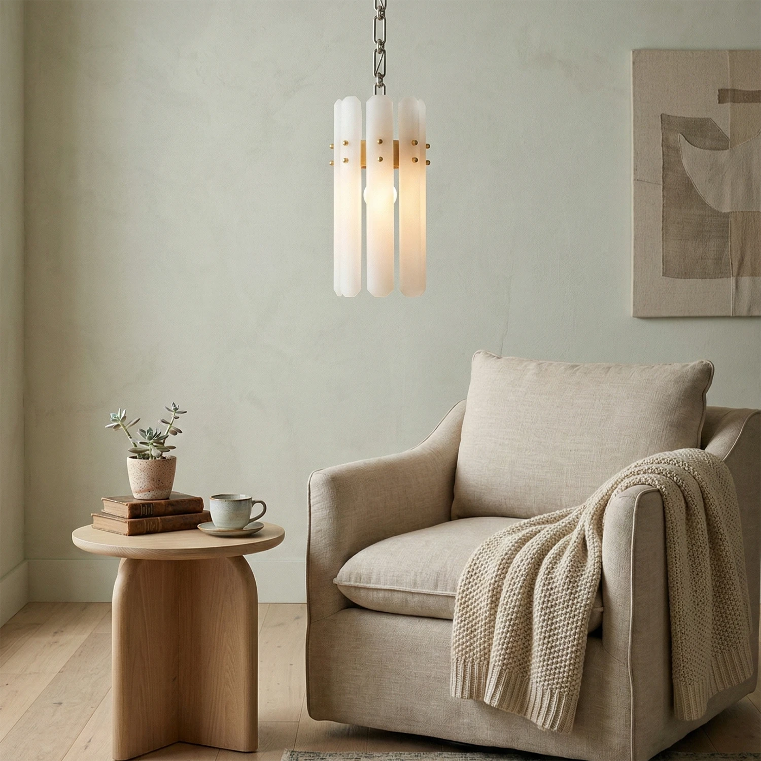 Artisanal Alabaster Large Chandelier - Cozy Reading Nook Accent Light | HoaiLamp