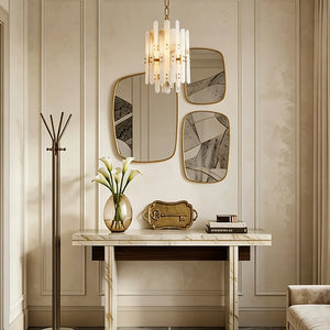 Artisanal Alabaster Large Chandelier - Elegant Foyer Console Table Vignette | HoaiLamp