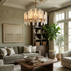Artisanal Alabaster Large Chandelier - Grand Sitting Room Centerpiece | HoaiLamp