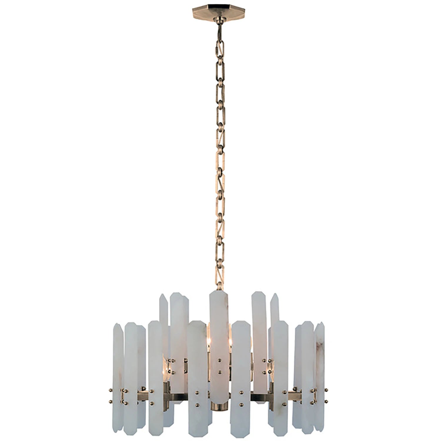 Artisanal Alabaster Large Chandelier - Studio Medium Circular Gold Hardware | HoaiLamp