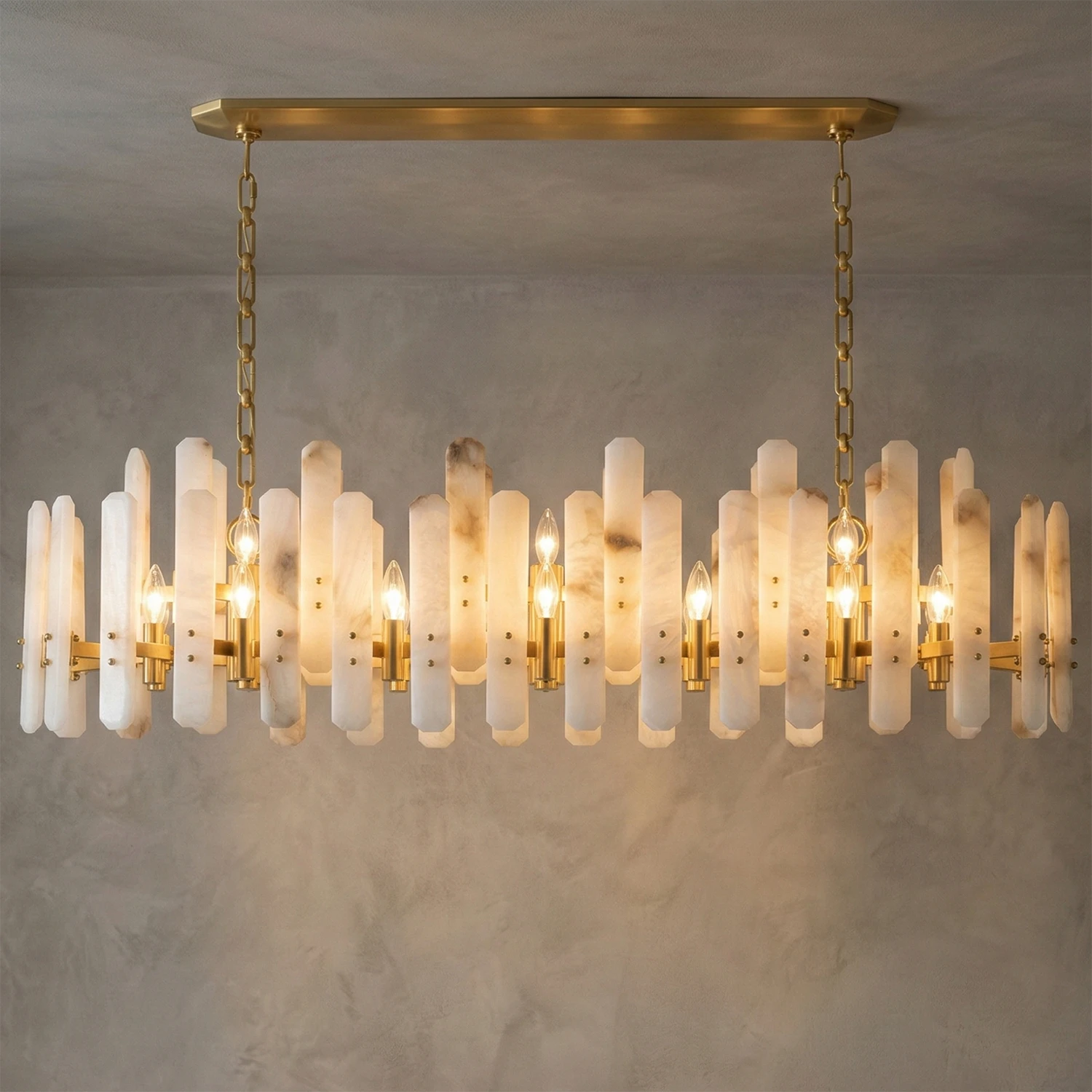 Artisanal Alabaster Large Chandelier - Magnificent Large Round Ceiling Statement | HoaiLamp