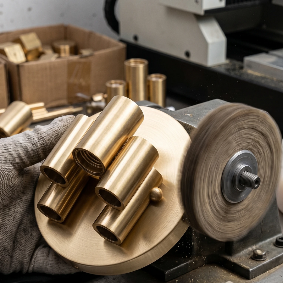 Metal Base Polishing & FinishingPrecision machining and brushed brass finish.