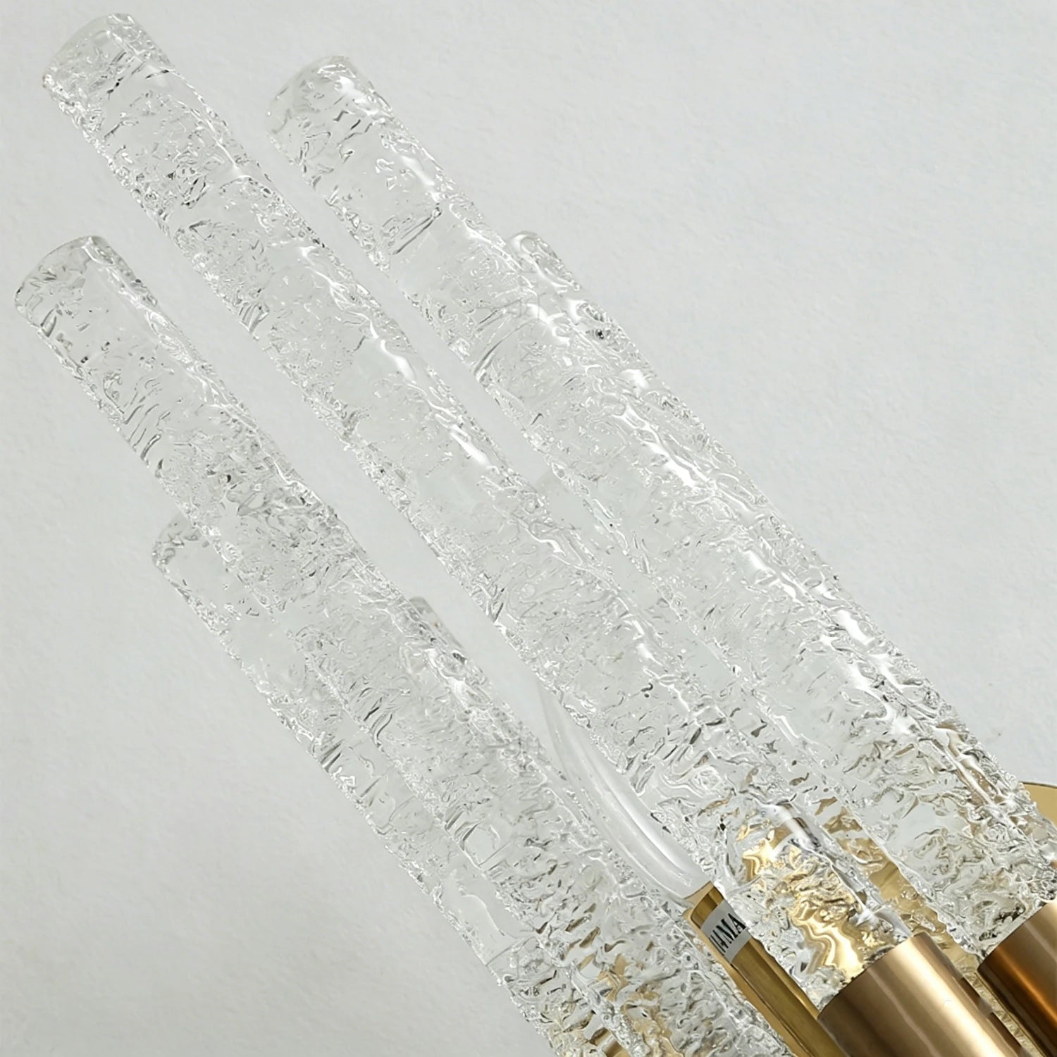 Artisanal Rippled Glass Wall Sconce - Macro Close Up Staggered Rippled Glass Rods Unlit | HoaiLamp