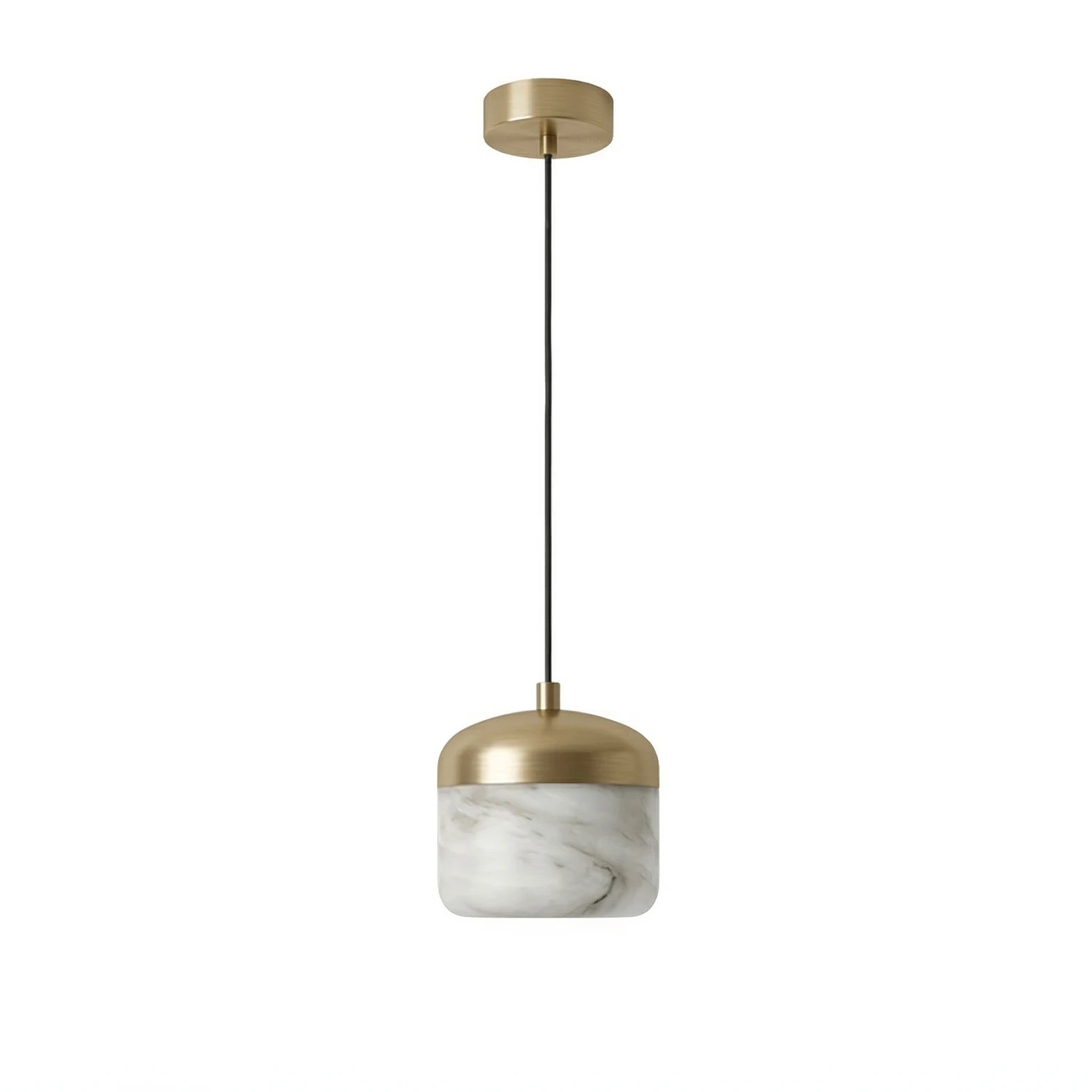 AstaVera Alabaster Pendant Light - Single Head Off-State Isolated Studio Product SKU | HoaiLamp