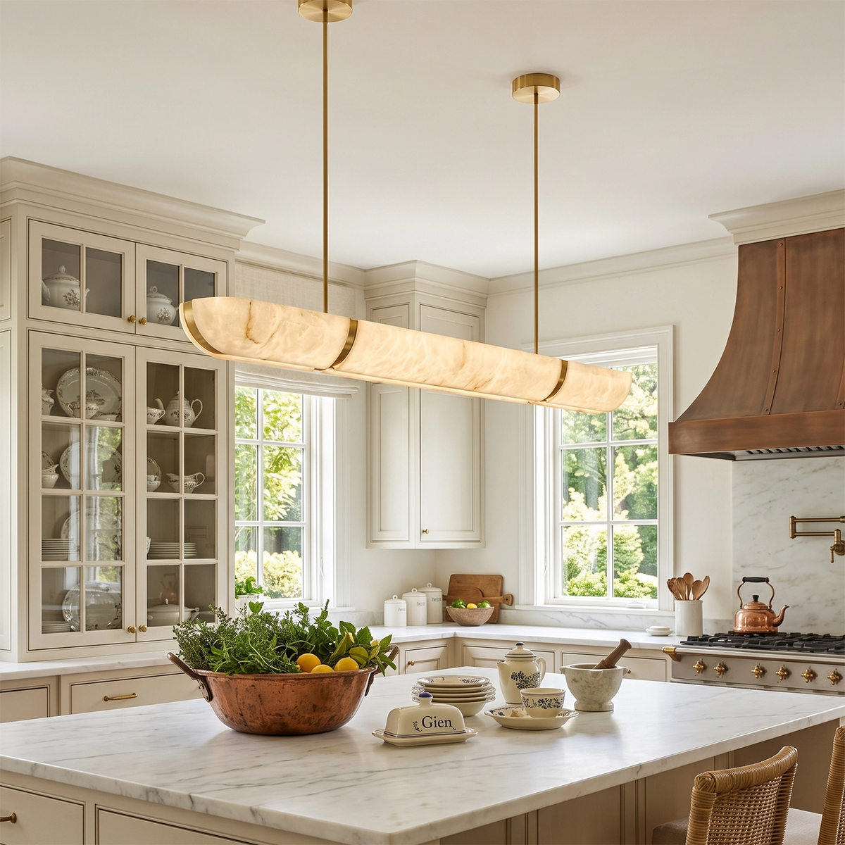Astrelle Alabaster Linear Pendant Light | Hoailamp