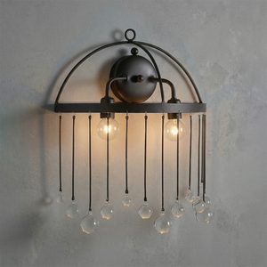 Aubreye 2-Light Sconce - Midnight Industrial Mood 
 | HoaiLamp