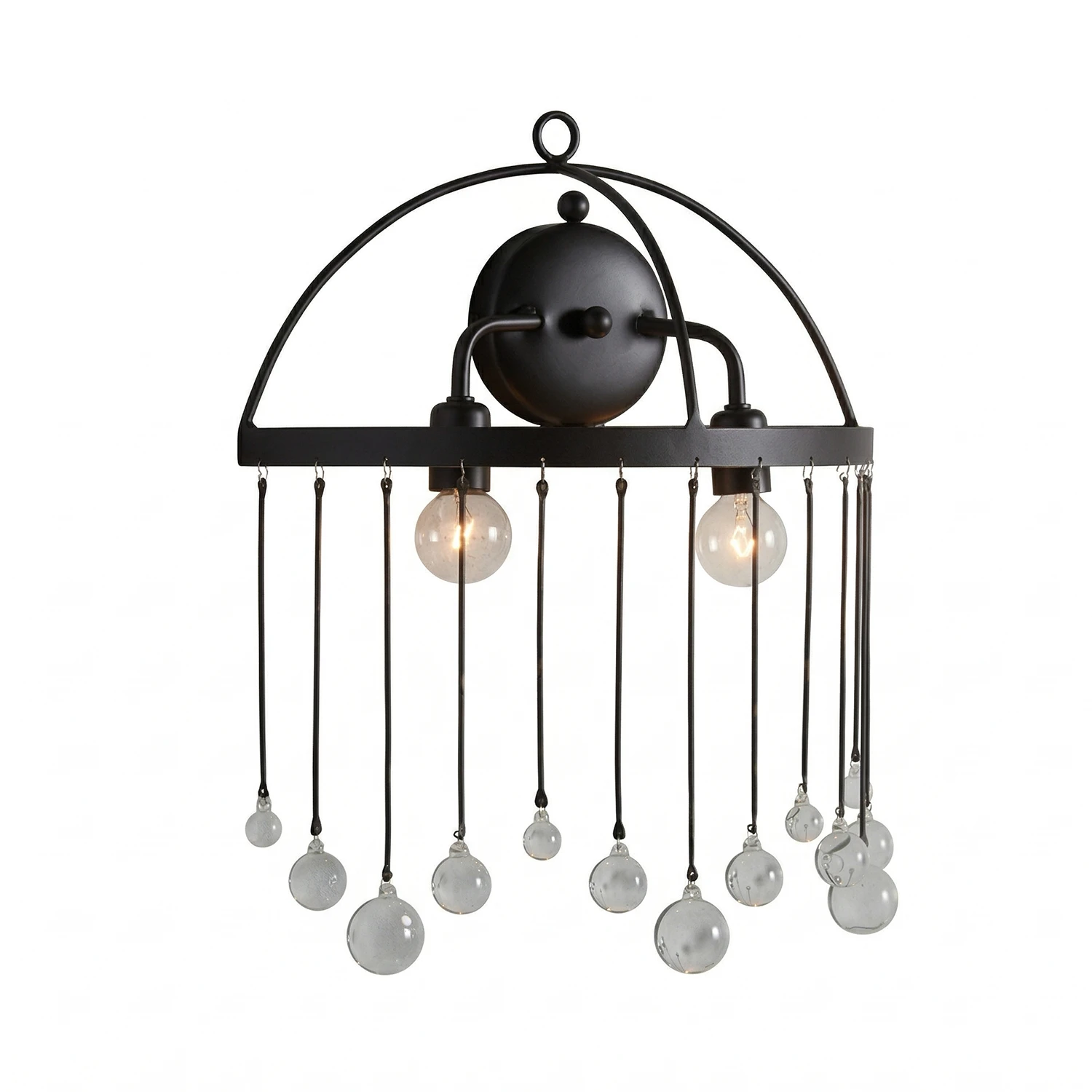 Aubreye 2-Light Sconce - Matte Black Studio Profile 
 | HoaiLamp
