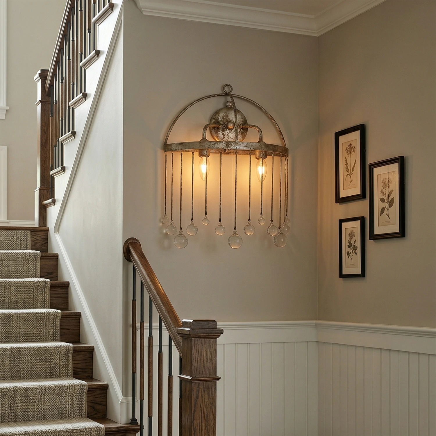 Aubreye 2-Light Sconce - Sophisticated Stairwell Lighting | HoaiLamp