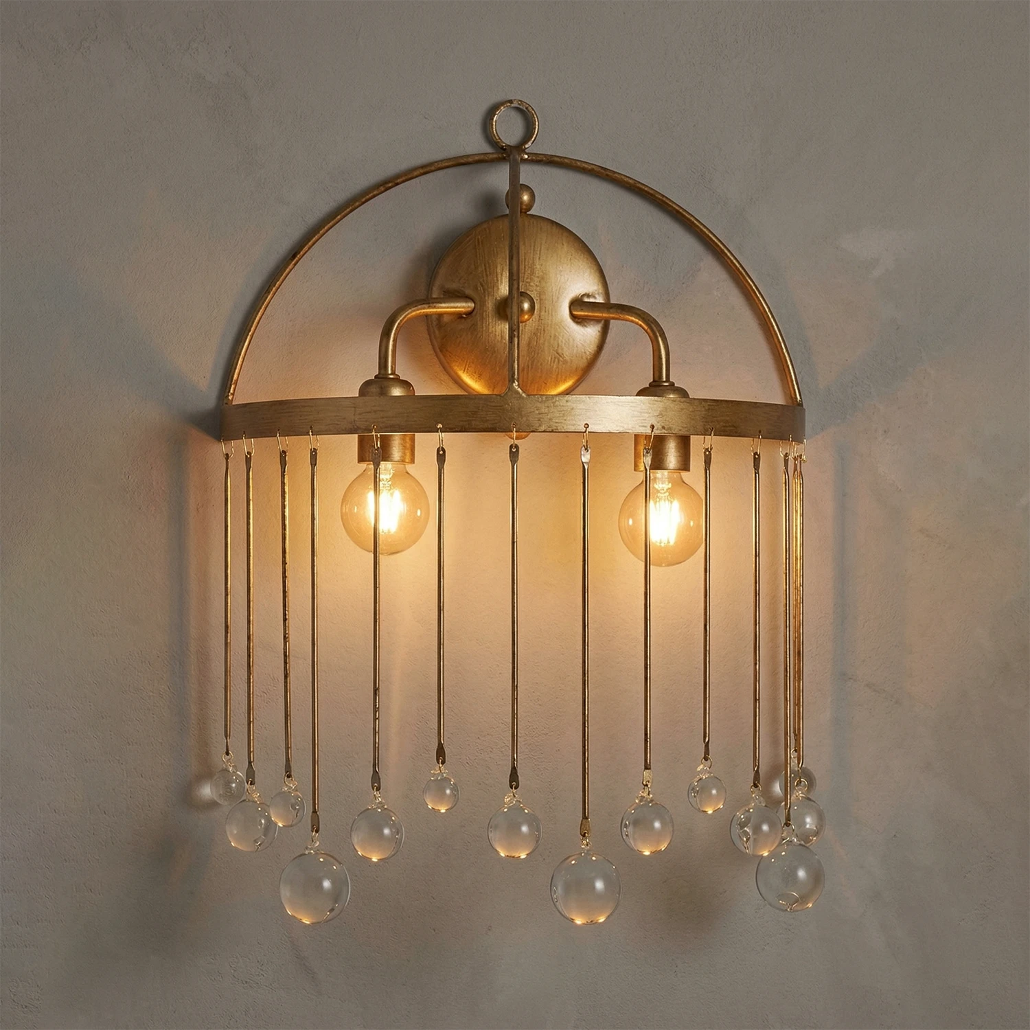 Aubreye 2-Light Sconce - Industrial Stucco Radiance | HoaiLamp