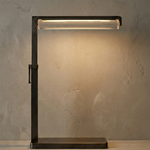 Audobos Glass Task Table Lamp - Studio Matte Black Bronze Hardware Profile | HoaiLamp
