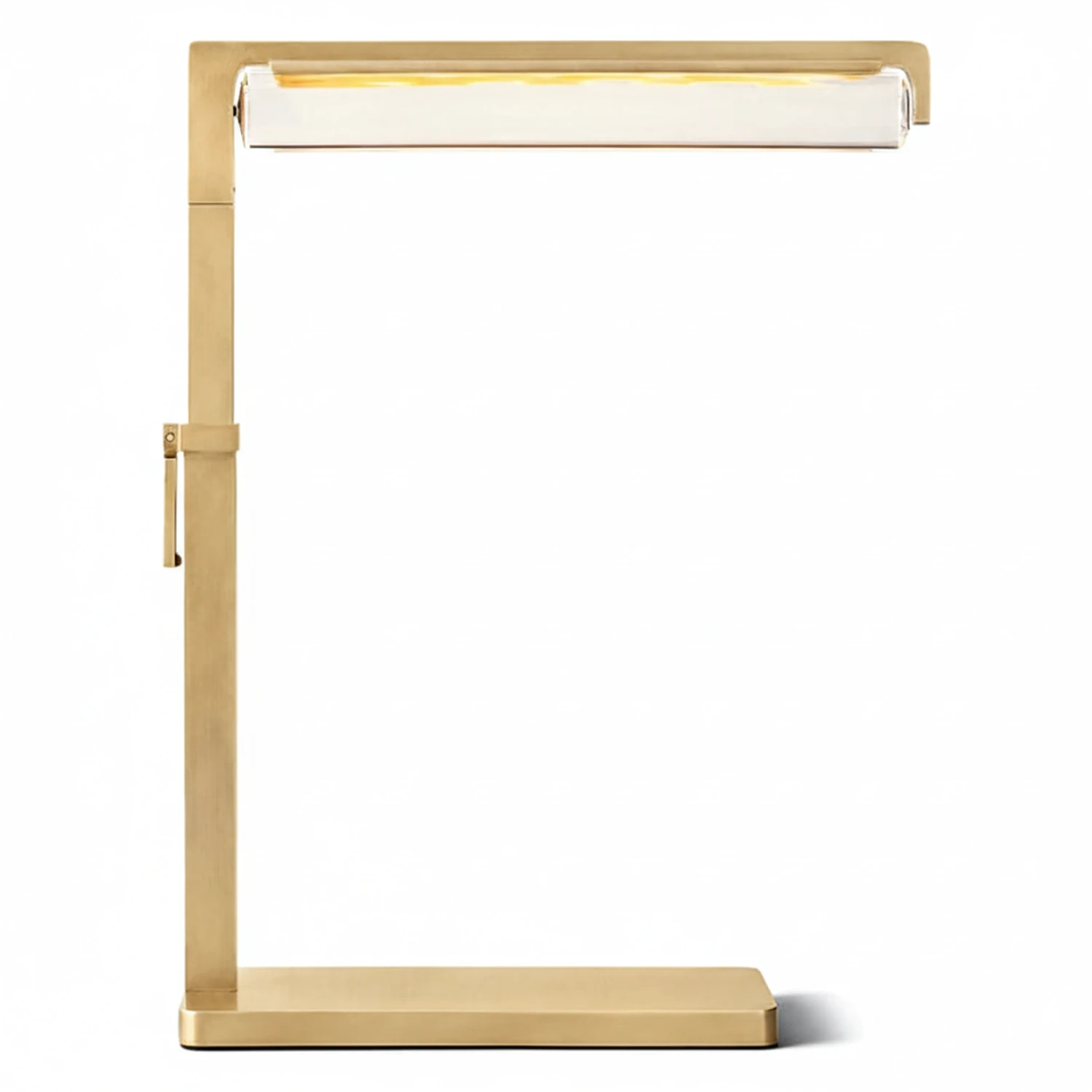 Audobos Glass Task Table Lamp - Studio White Background Brushed Brass | HoaiLamp